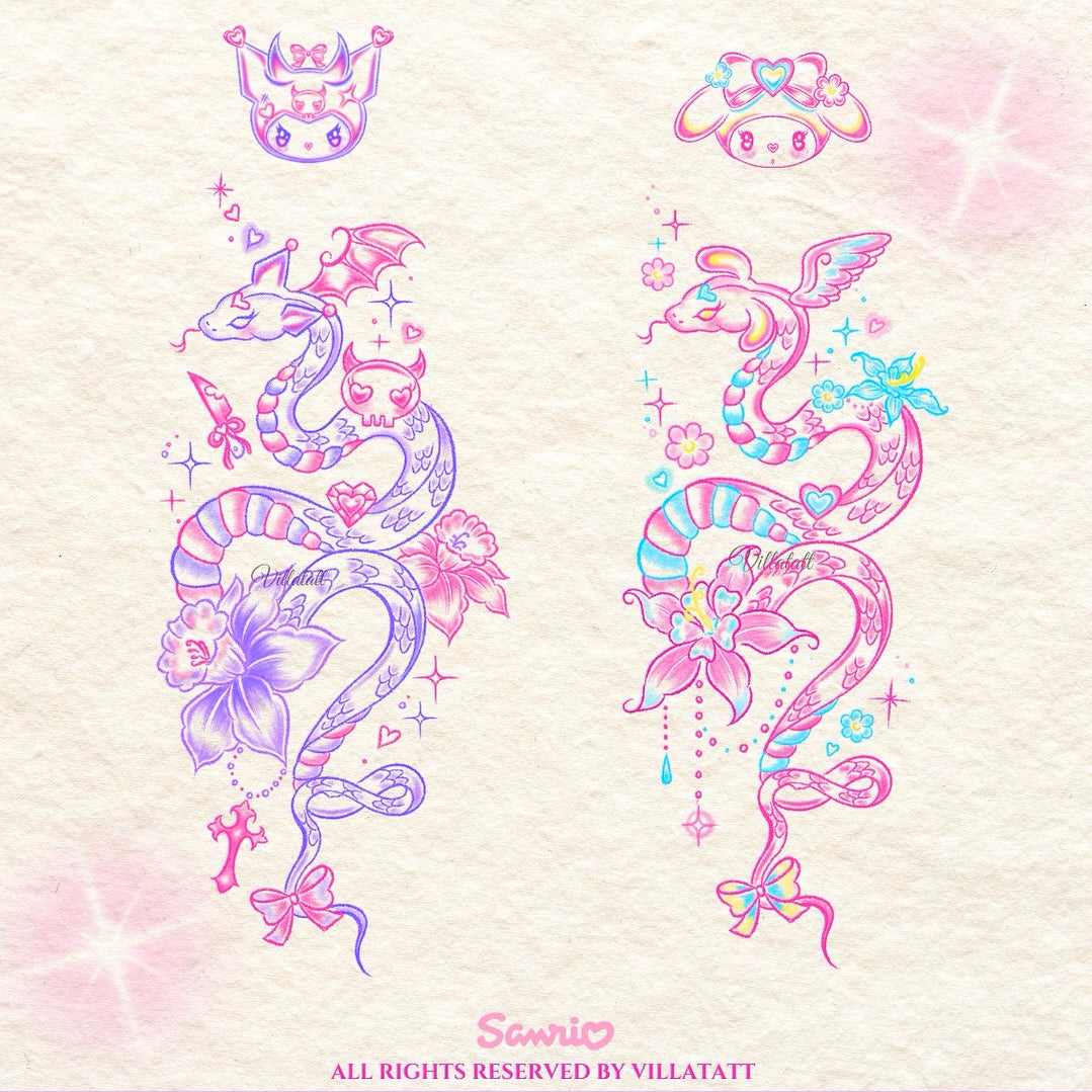 Sanrio Snake Tattoo Design
