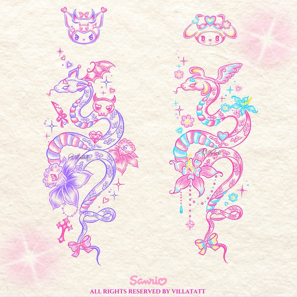 Sanrio Snake Tattoo Design