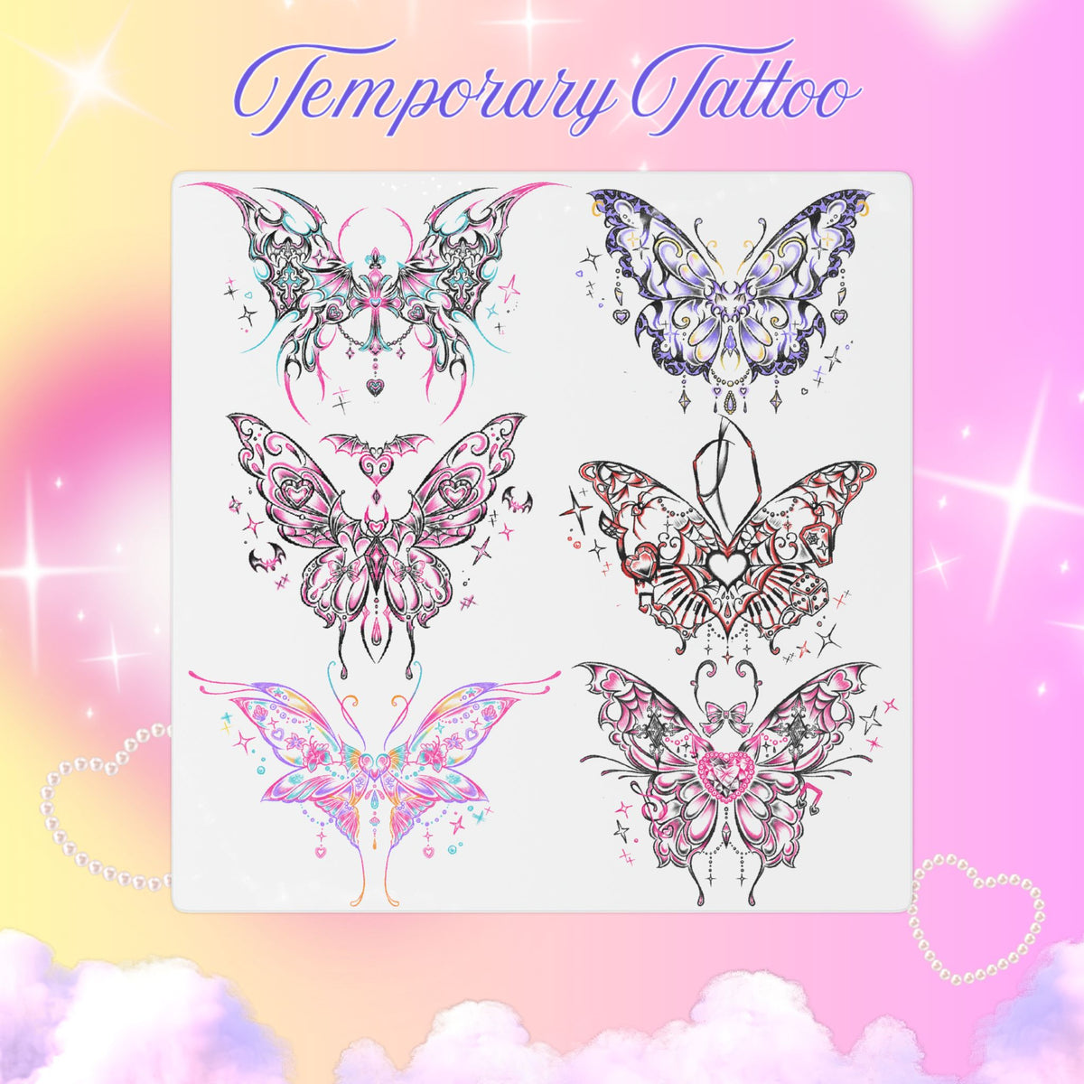 Monster High-Inspired Butterfly Temporary Tattoo
