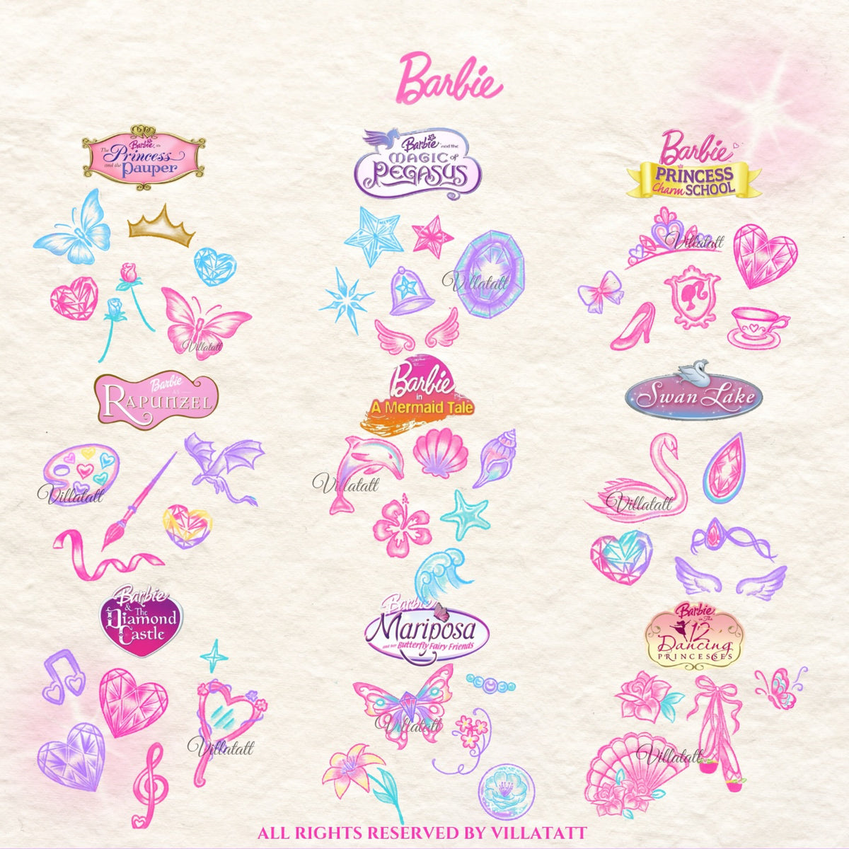 Barbie Movies-Inspired Temporary Tattoo